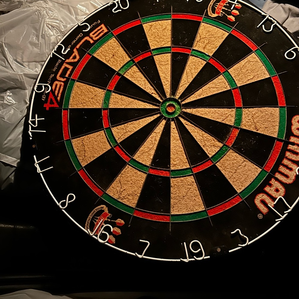 Professional Dartboard with Black and Green Design
